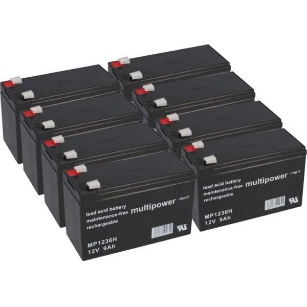 Ersatzakku für Ersatzakku Best Power B610 2000VA Markenakku 8x 12V 9Ah USV